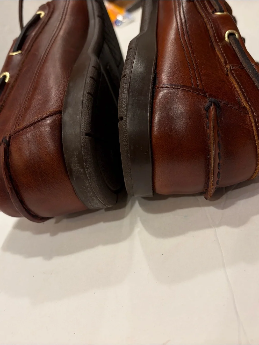 Authentic Sebago docksiders Chestnut Brown Leather Boat Shoes size 11.5 EUC!!